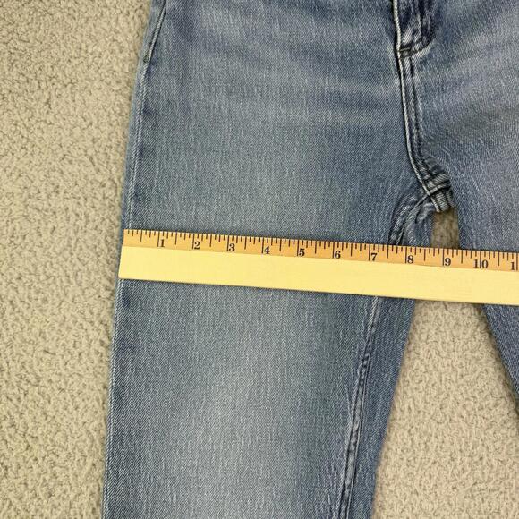 Rag & Bone Peyton Mid-Rise Bootcut Frayed Hem & Waist Blue Jeans Women's 24x30 - Picture 9 of 14